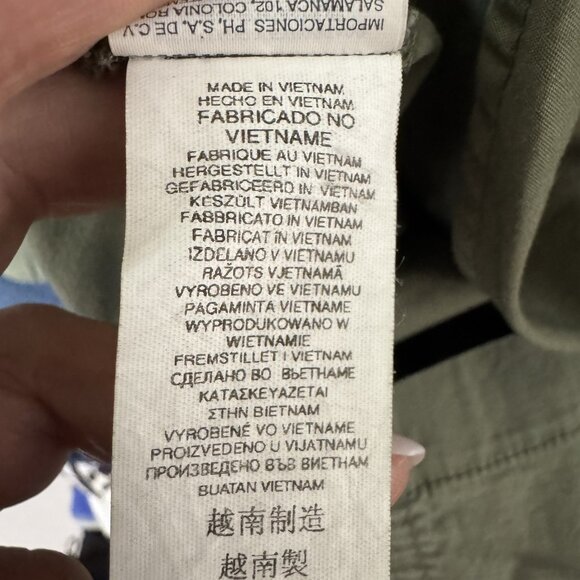 MNG By Mango Olive Green Button Front Cargo Dress Size Medium - Picture 7 of 9